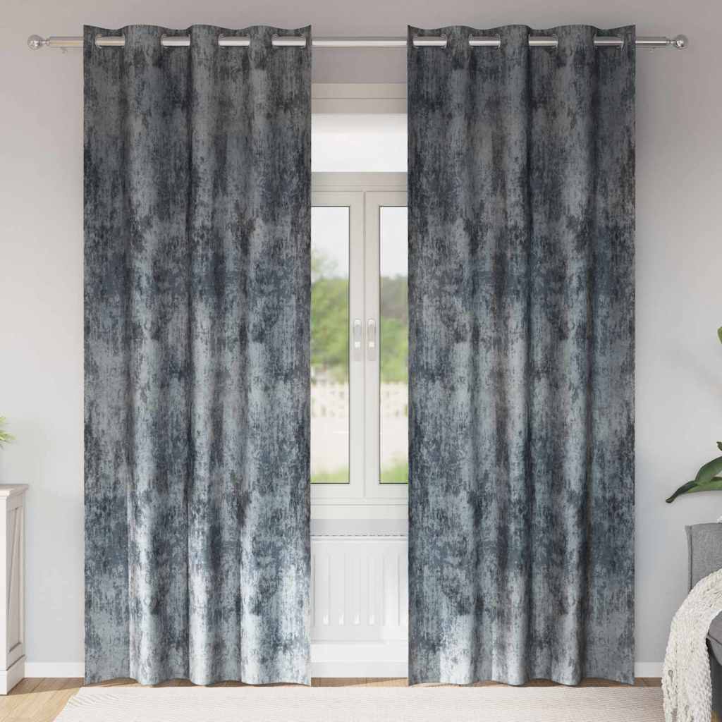 Satiinist kardinad 2 tk Hõbehall 245 x 140 cm Samet