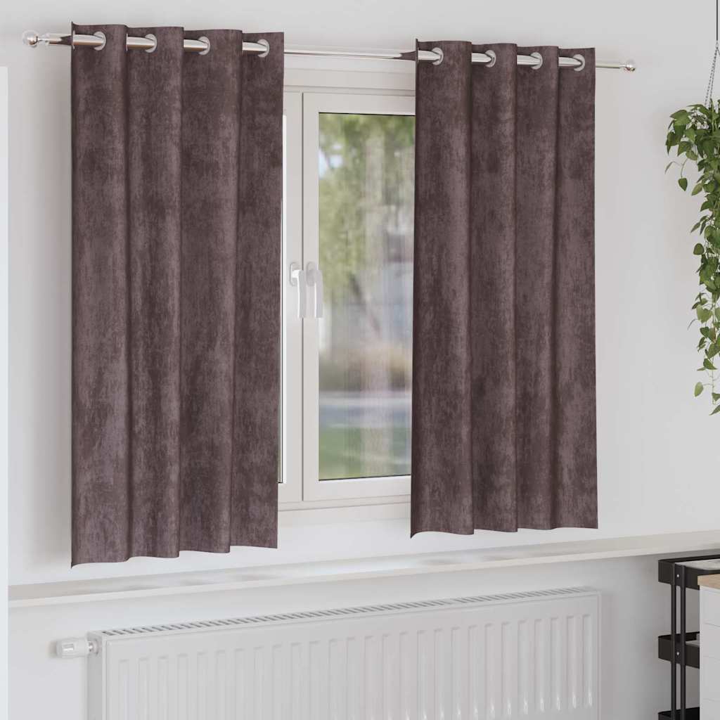 Satiinist kardinad 2 tk Pruun 175 x 140 cm Samet