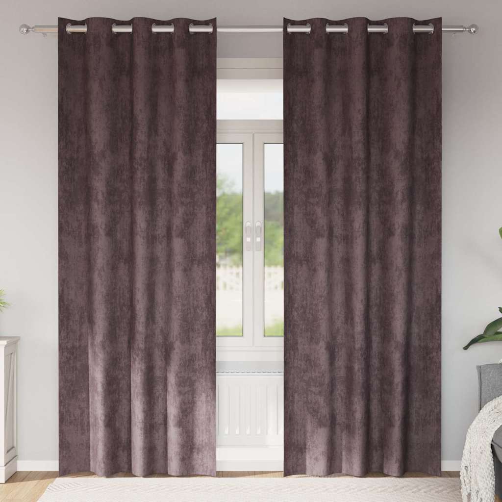 Satiinist kardinad 2 tk Pruun 245 x 140 cm Samet