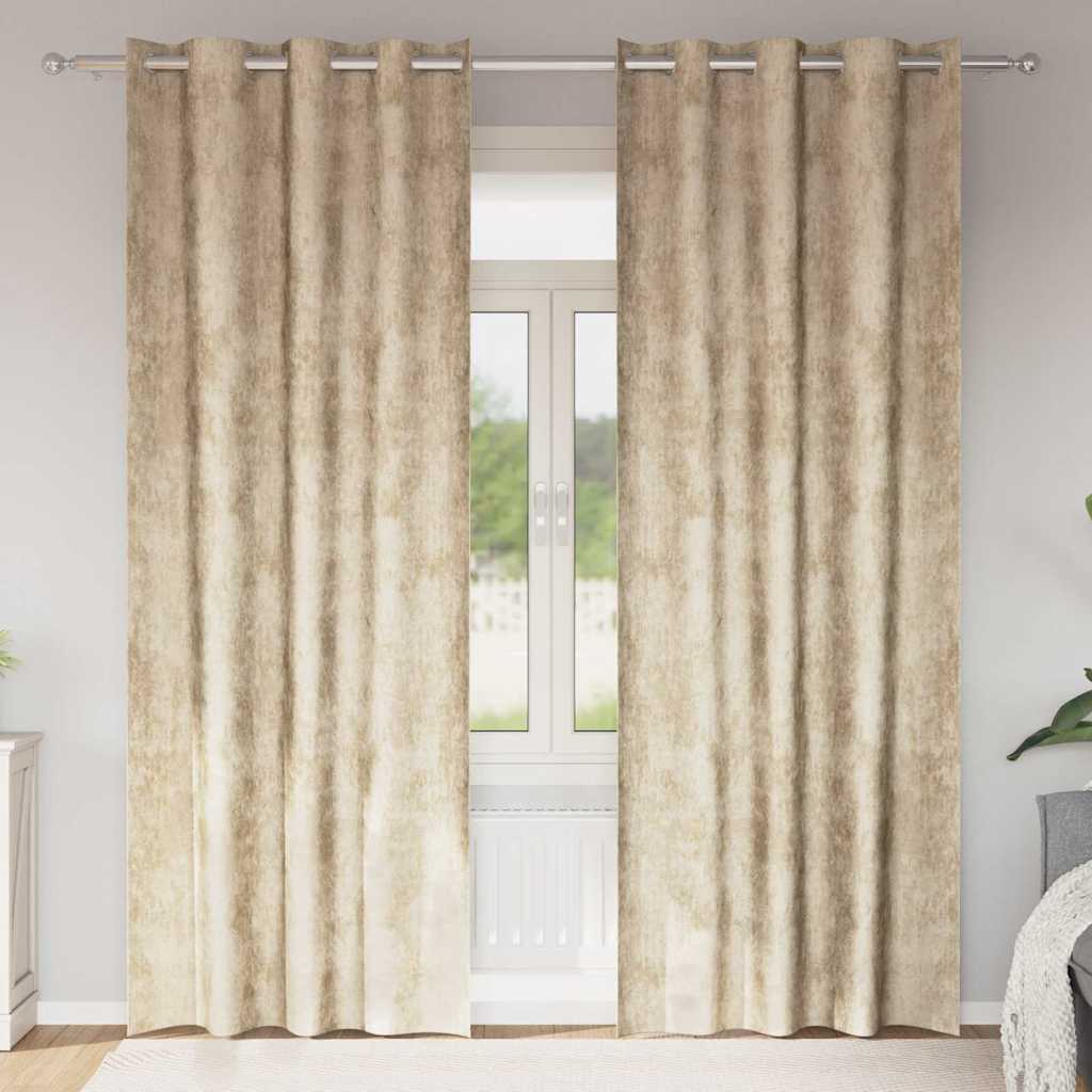 Satiinist kardinad 2 tk cream 245 x 140 cm Samet