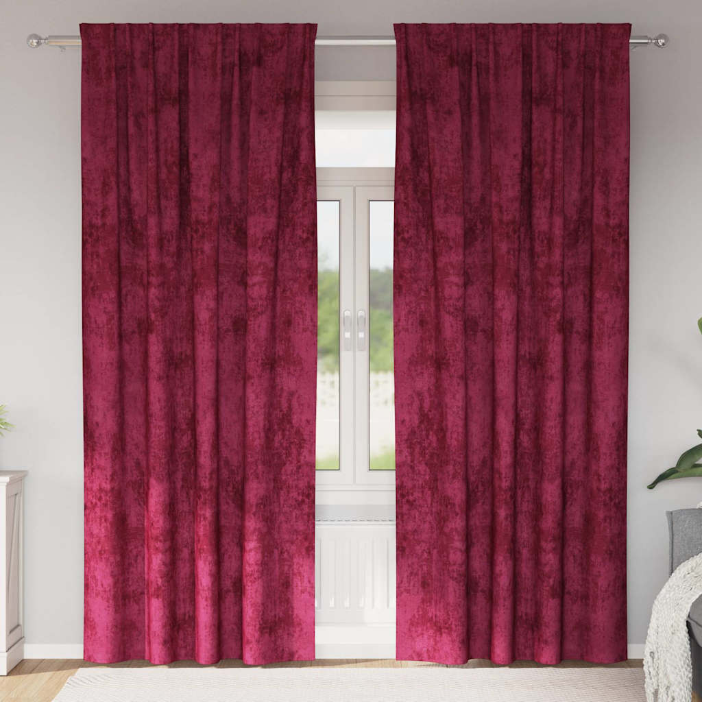 Satiinist kardinad 2 tk Veinipunane 245 x 140 cm Samet