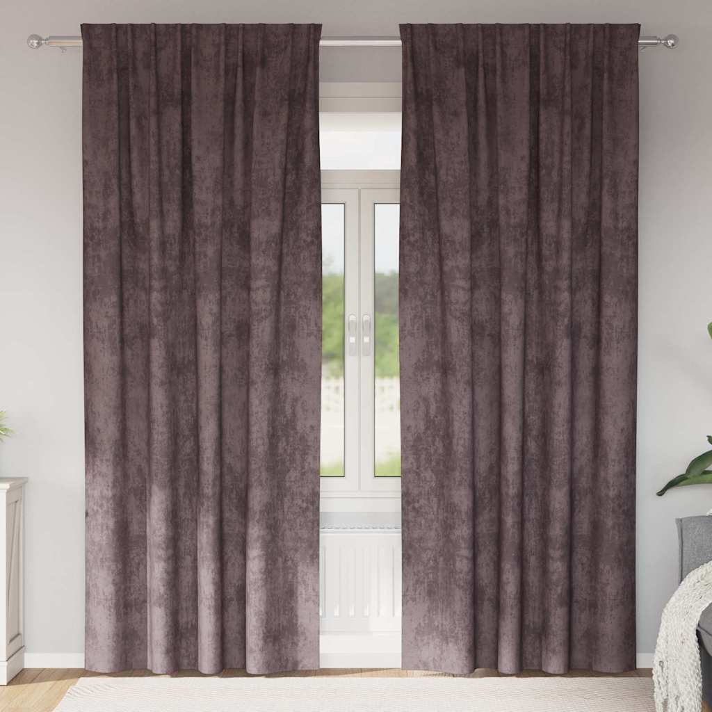Satiinist kardinad 2 tk Pruun 245 x 140 cm Samet