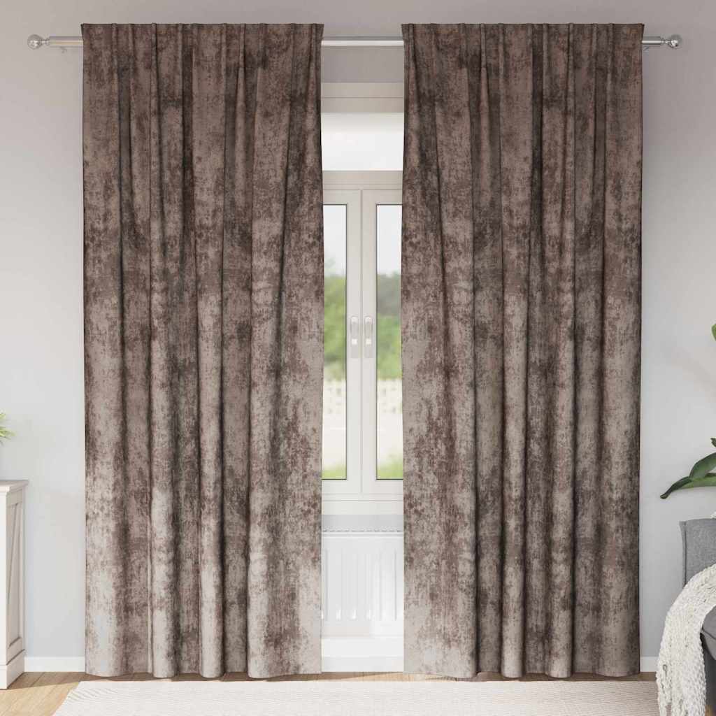 Satiinist kardinad 2 tk Cappuccino 260 x 140 cm Samet