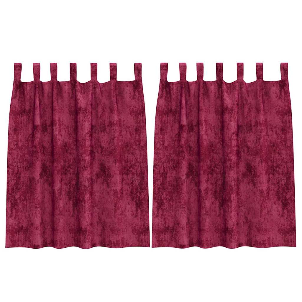 Satiinist kardinad 2 tk Veinpunane 140 x 140 cm Samet