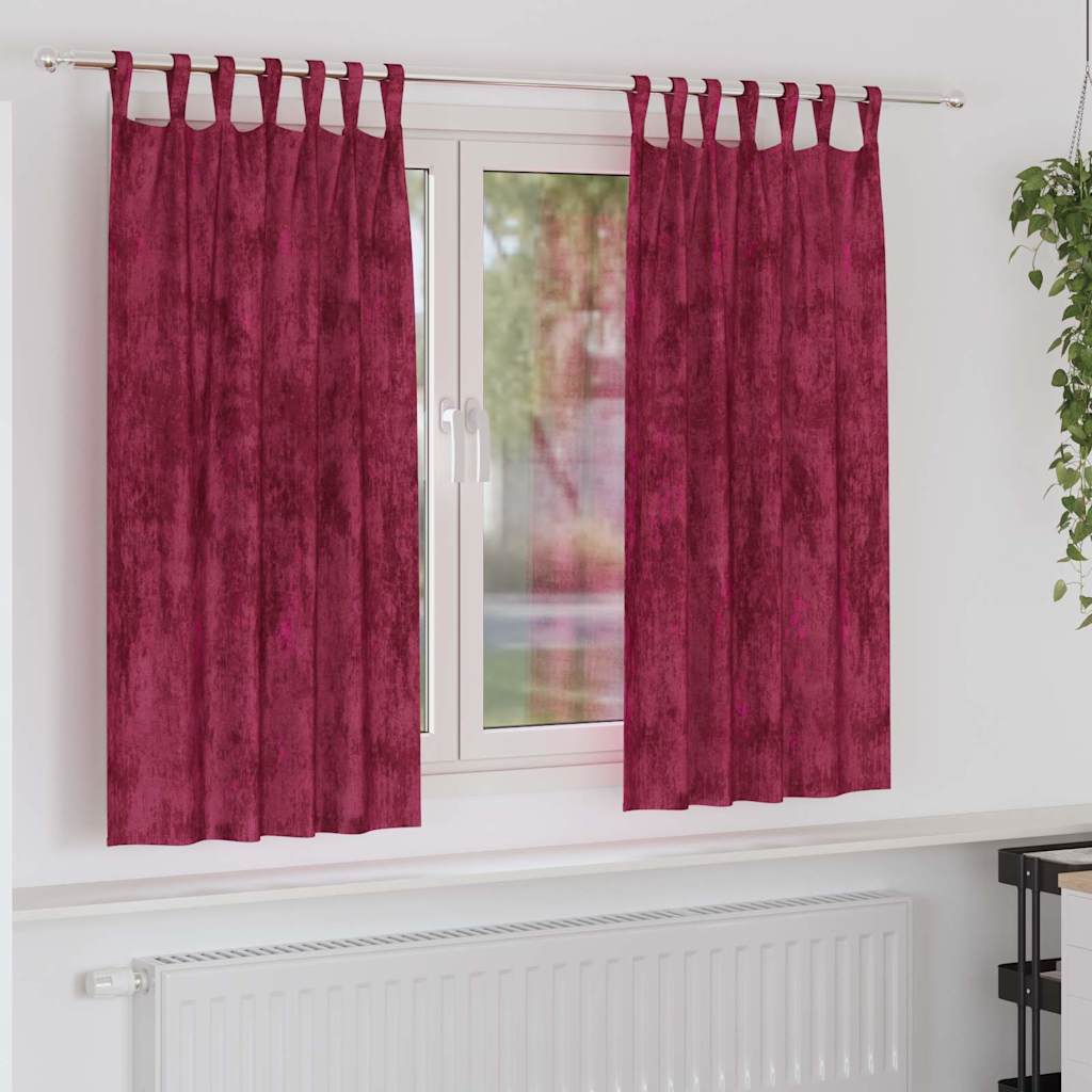 Satiinist kardinad 2 tk Veinipunane 175 x 140 cm Samet