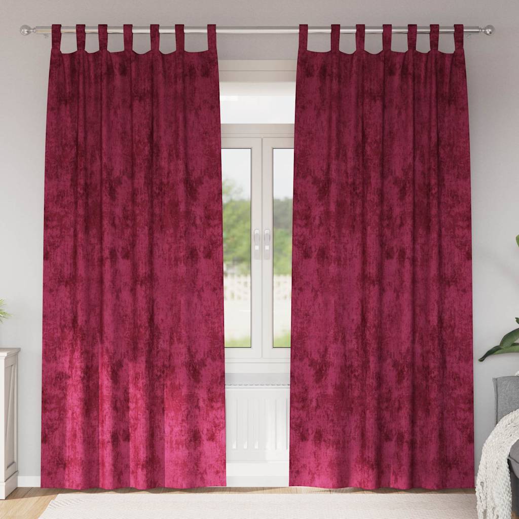 Satiinist kardinad 2 tk Veinipunane 225 x 140 cm Samet