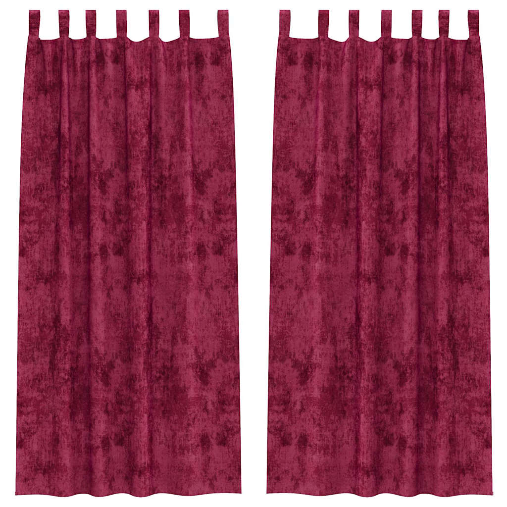 Satiinist kardinad 2 tk Veinipunane 260 x 140 cm Samet