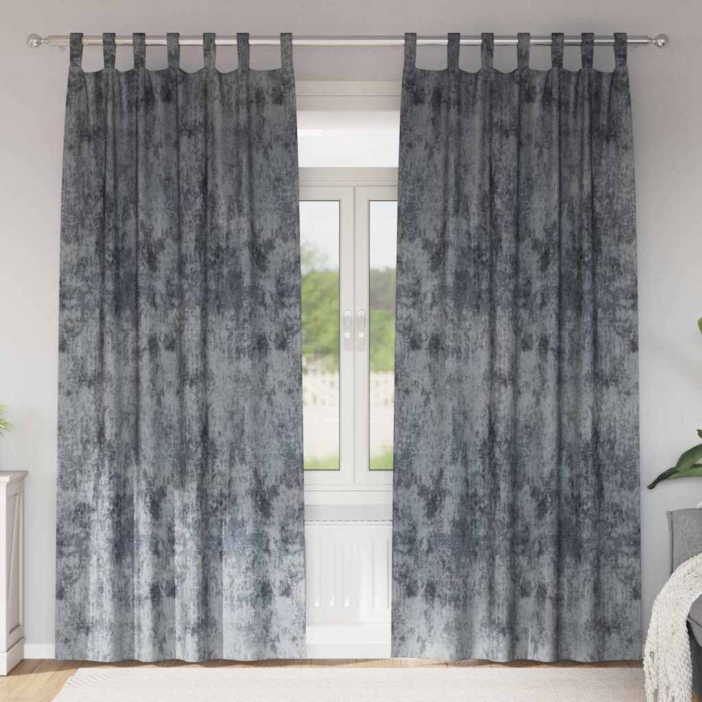 Satiinist kardinad 2 tk Hõbehall 245 x 140 cm Samet