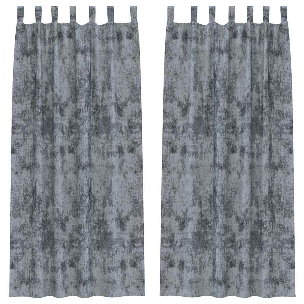 Satiinist kardinad 2 tk Hõbehall 245 x 140 cm Samet