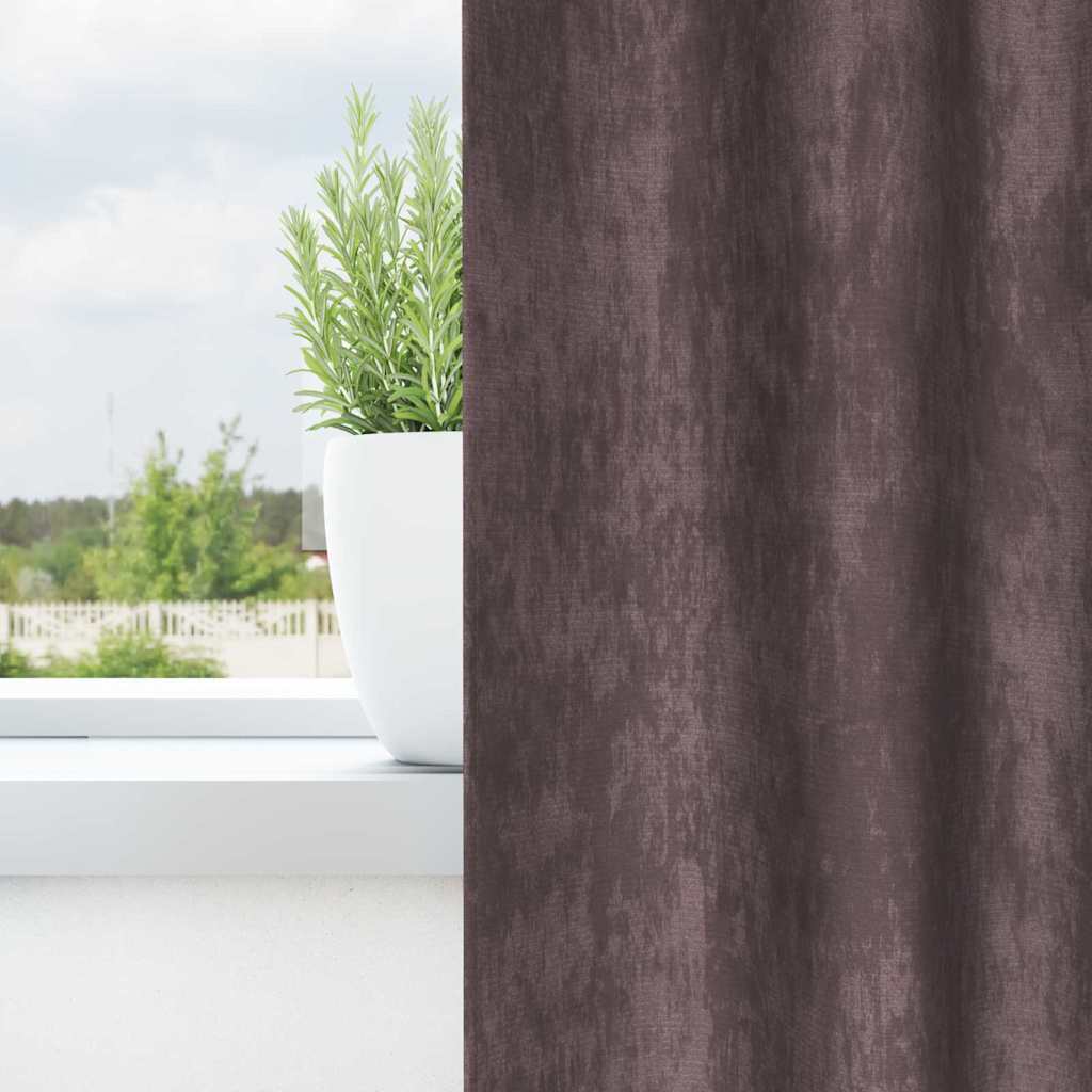 Satiinist kardinad 2 tk Pruun 245 x 140 cm Samet