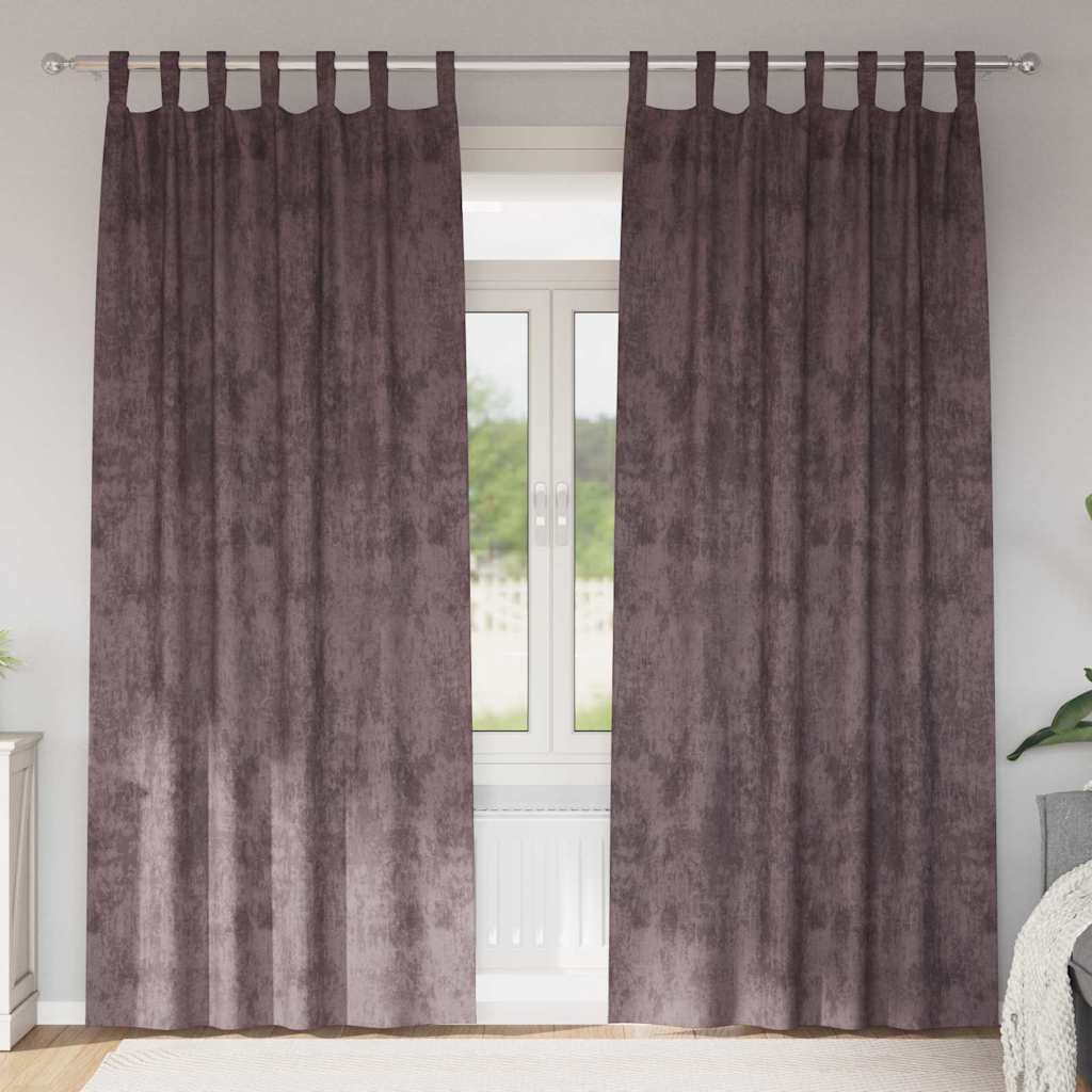 Satiinist kardinad 2 tk Pruun 245 x 140 cm Samet