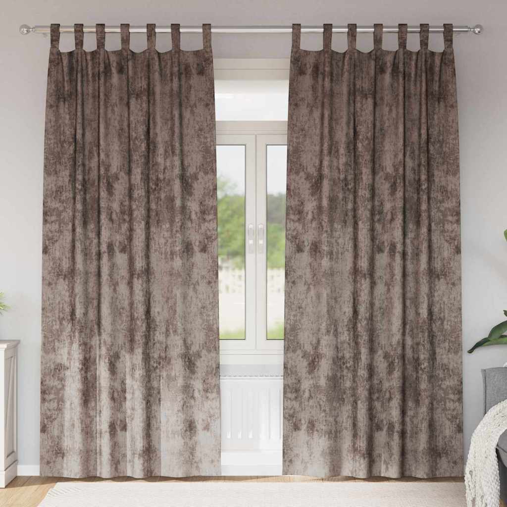 Satiinist kardinad 2 tk Cappuccino 245 x 140 cm Samet