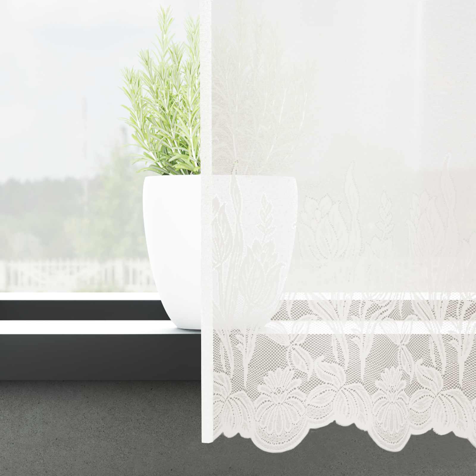 Lina Kardin Valge 220 x 500 cm Polüester