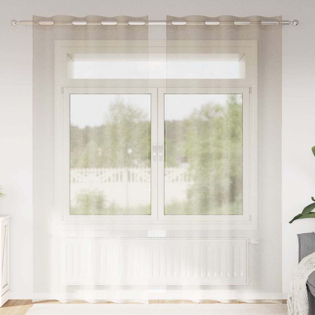 Voile Kardin 2 tk Liivakarva 260 x 140 cm Polüester