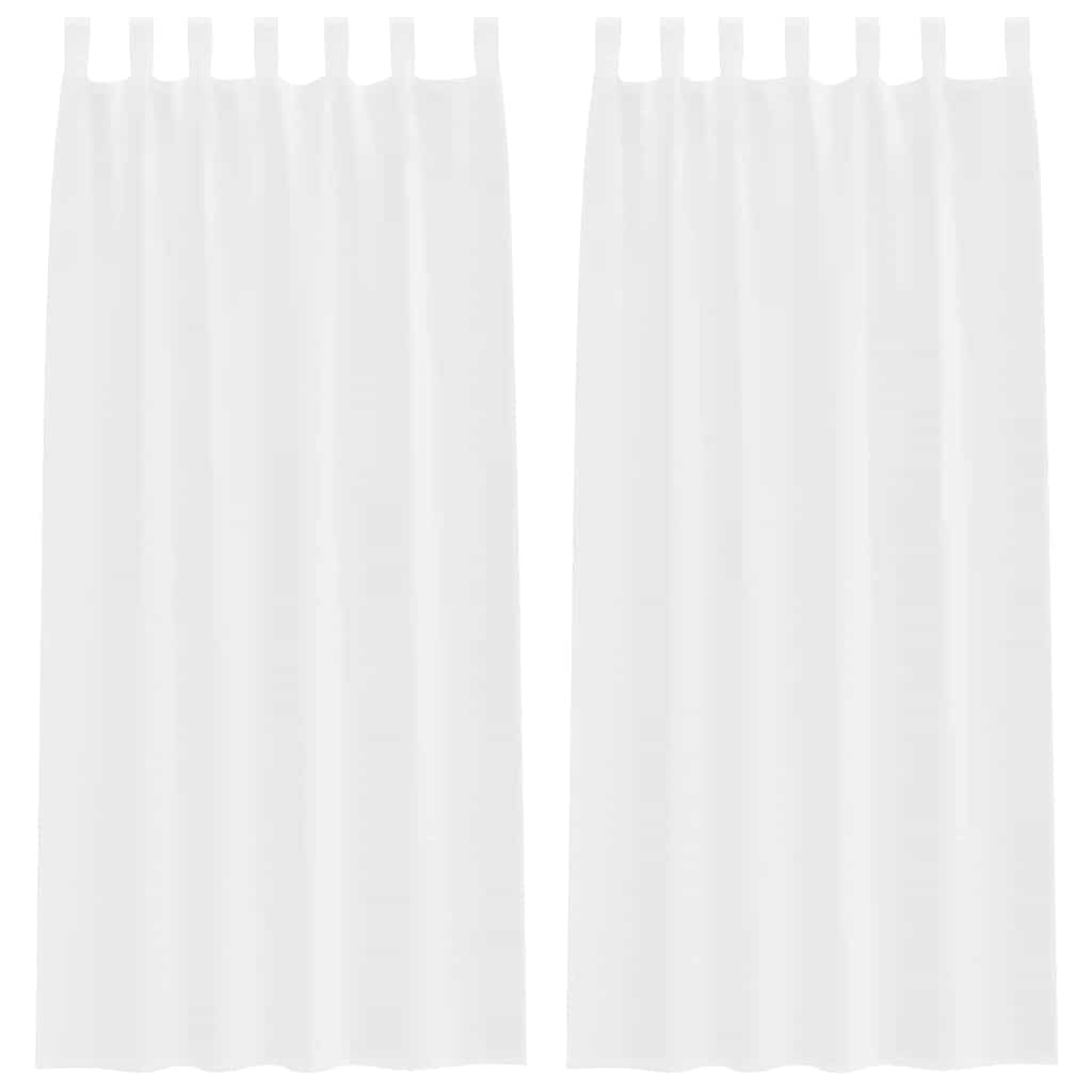 Voile Kardin 2 tk Valge 225 x 140 cm Polüester