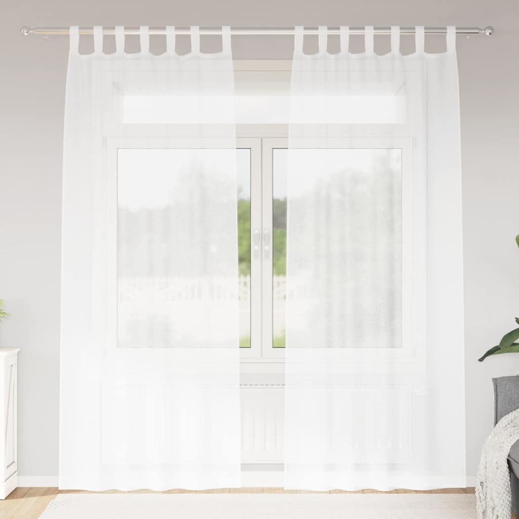 Voile Kardin 2 tk Valge 260 x 140 cm Polüester