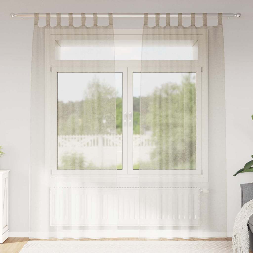 Voile Kardin 2 tk Liivakarva 245 x 140 cm Polüester