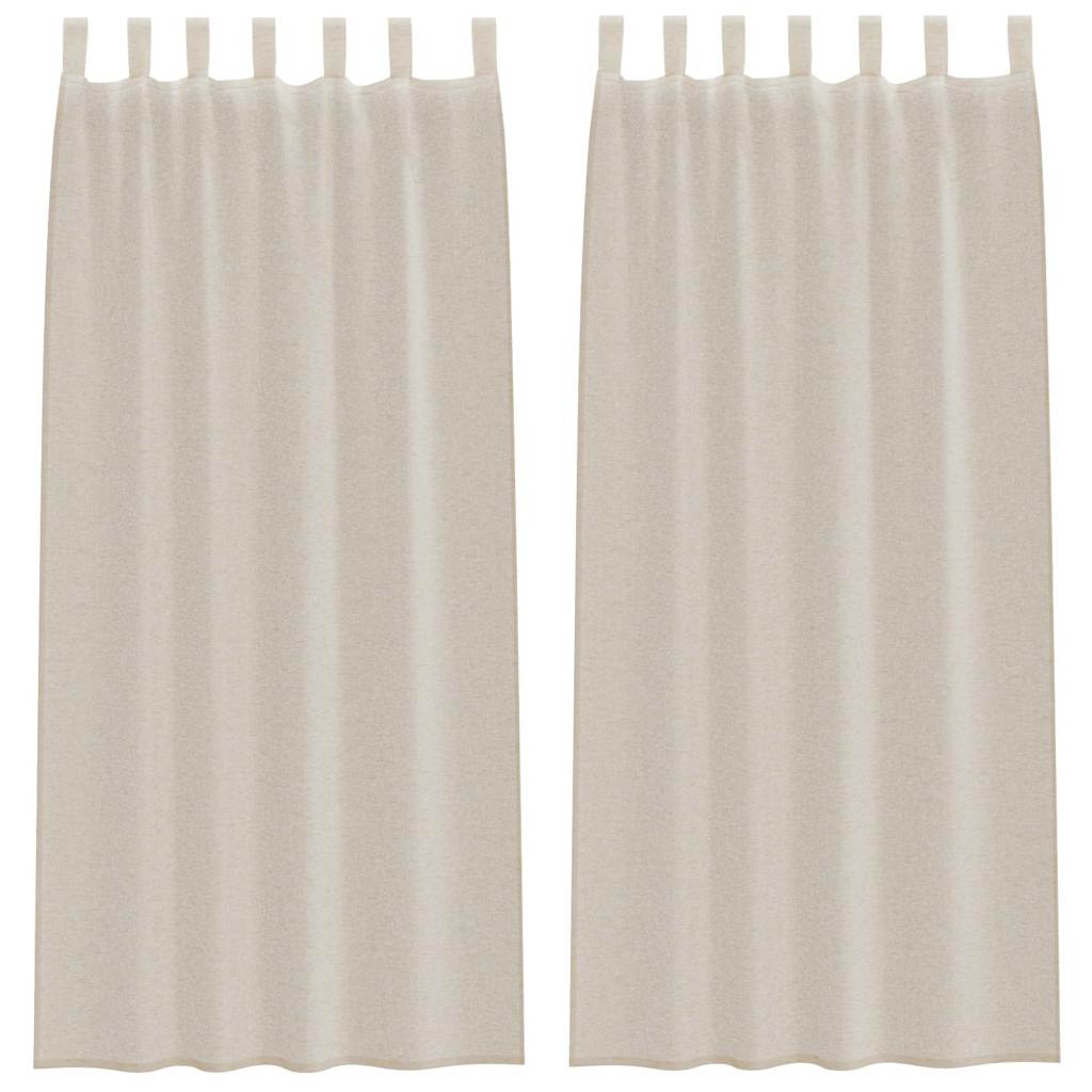 Voile Kardin 2 tk Liivakarva 245 x 140 cm Polüester