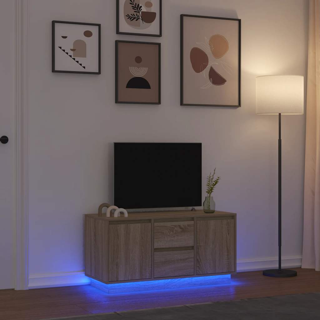 LED-tuledega telerikapp, Sonoma tamm, 100x41x50 cm