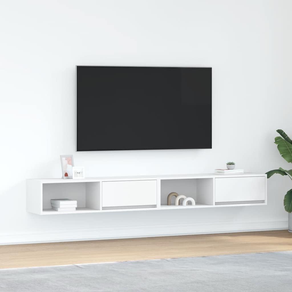 Seina telerikapp, valge, 100x31x25,5 cm, tehispuit