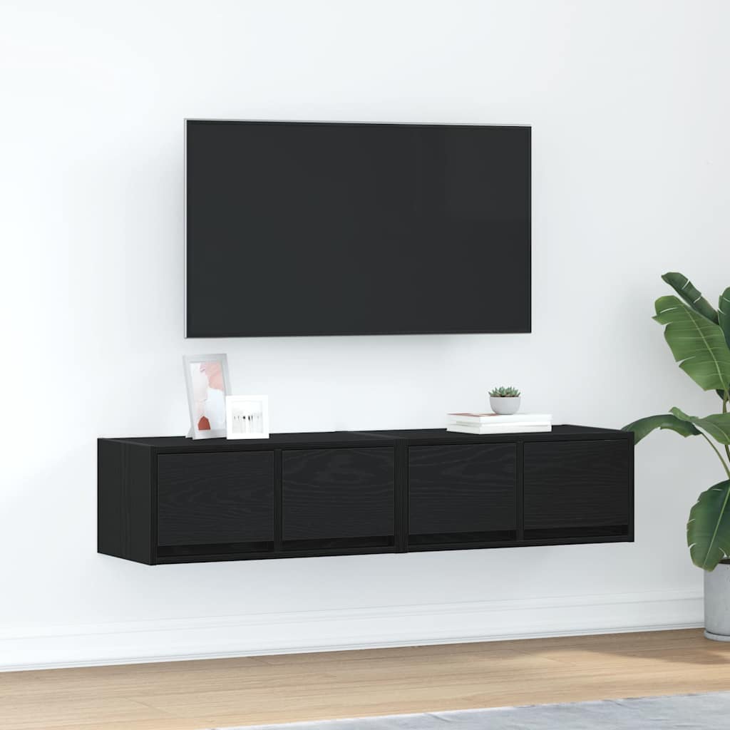Telerikapid 2 tk, must tamm, 60x31x25,5 cm, tehispuit