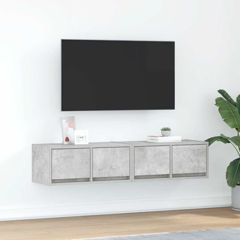 Seina telerikapid, 2 tk, betoonhall, 60x31x25,5 cm, tehispuit