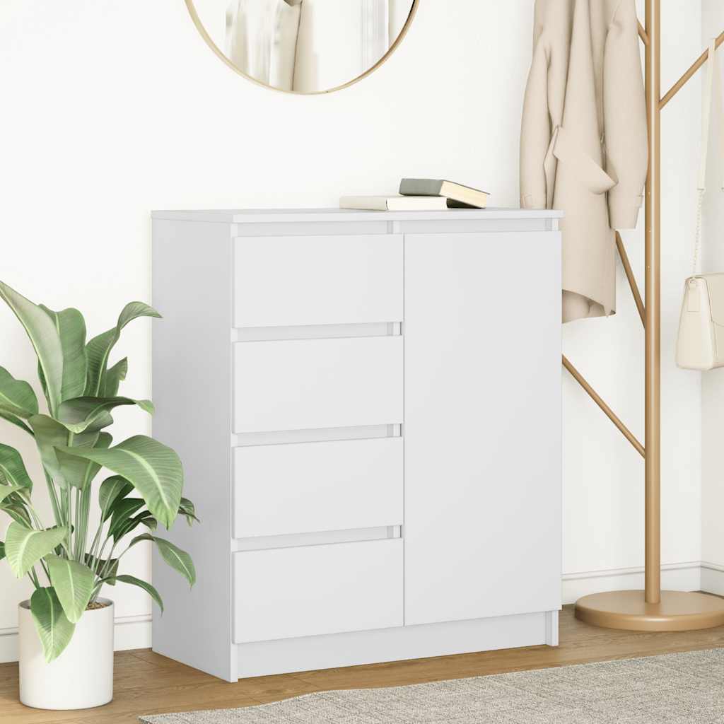 Puhvetkapp sahtlitega, valge, 71x35x84 cm, tehispuit