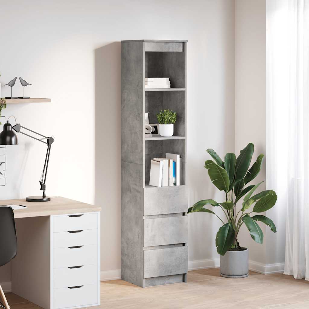 Highboard Betoonhall 37,5x35x180 cm Engineered Wood