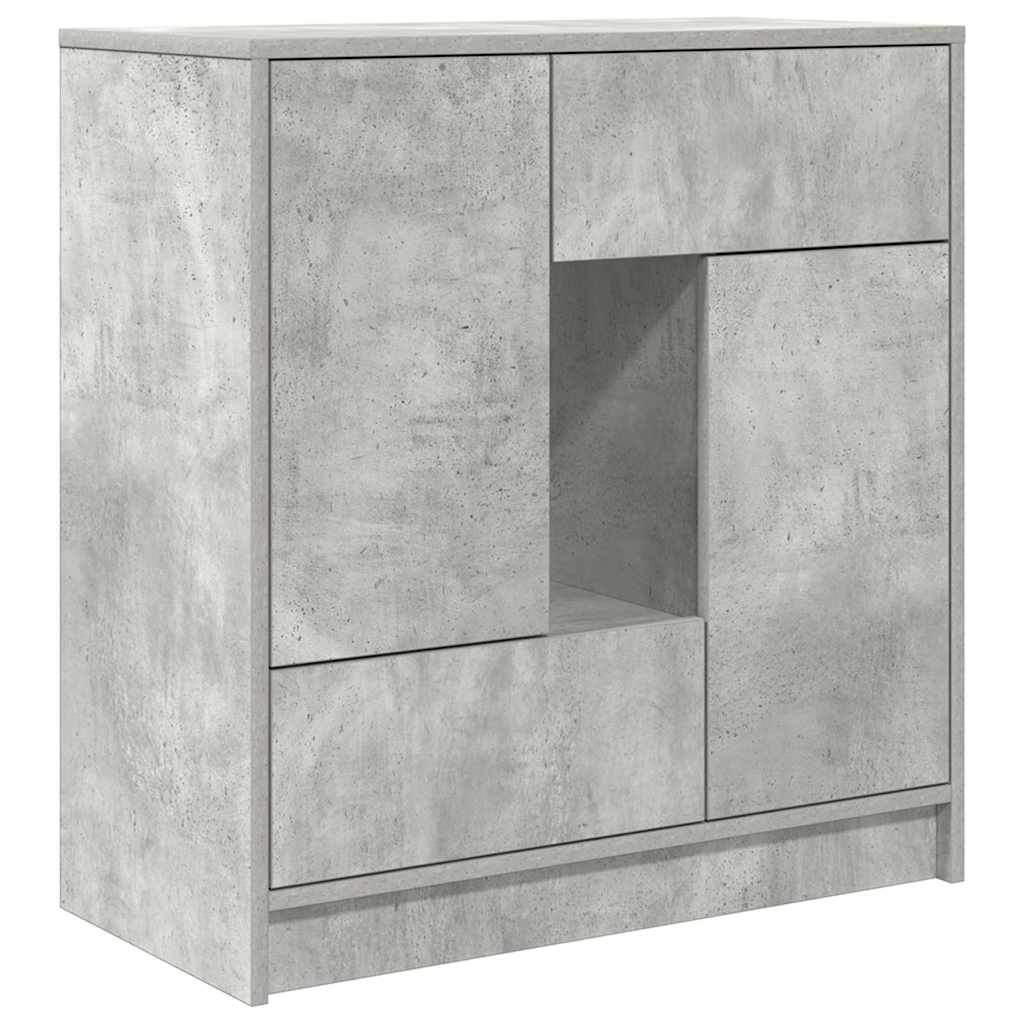 Puhvetkapp sahtlitega ja ustega, betoonhall, 70,5x34x74,5 cm