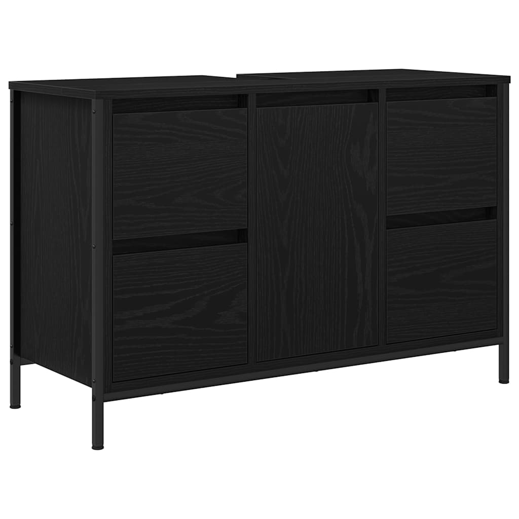 Valamukapp sahtlitega must tamm 90x34,5x60 cm