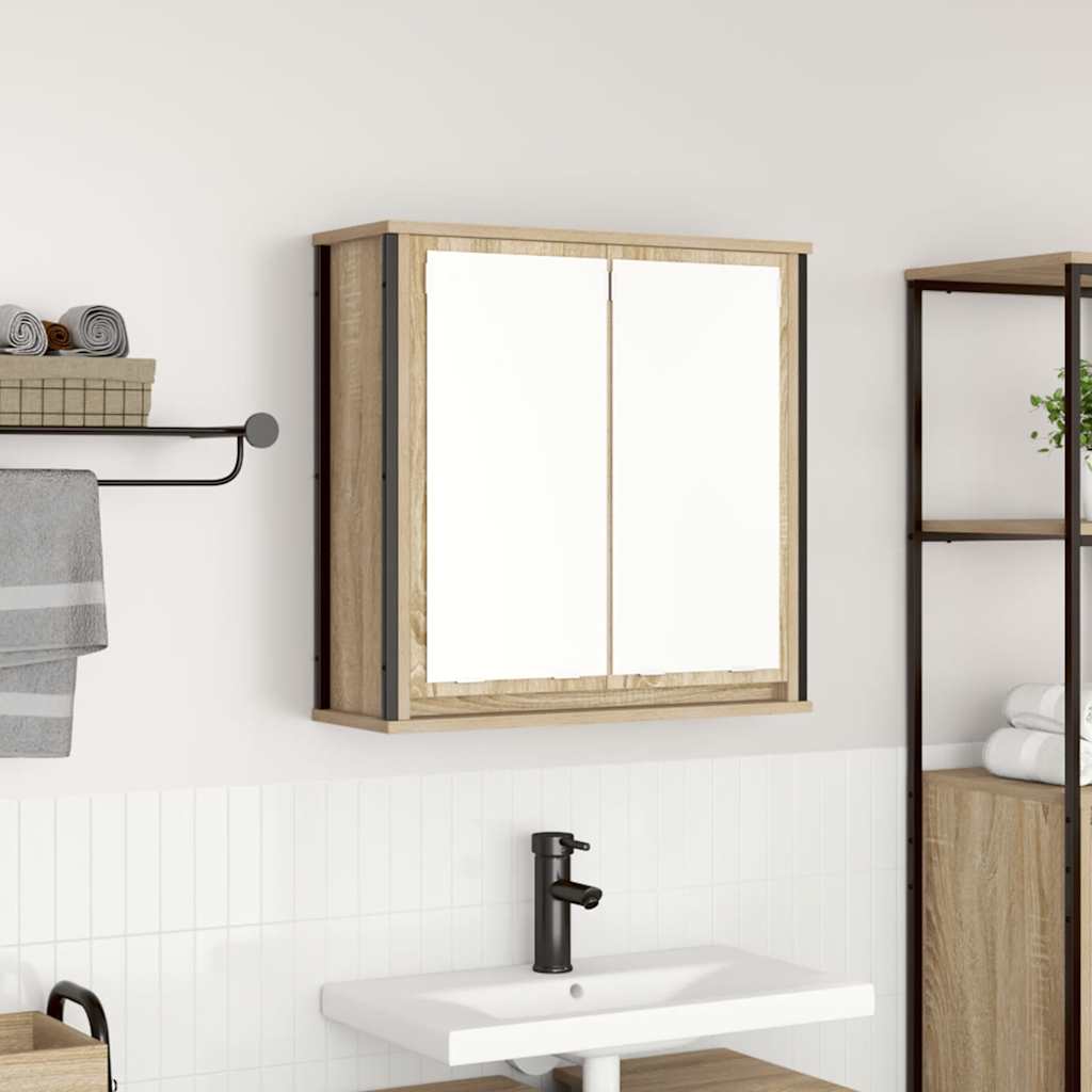 Vannitoa seinakapp peegliga sonoma tamm 60x21x60 cm