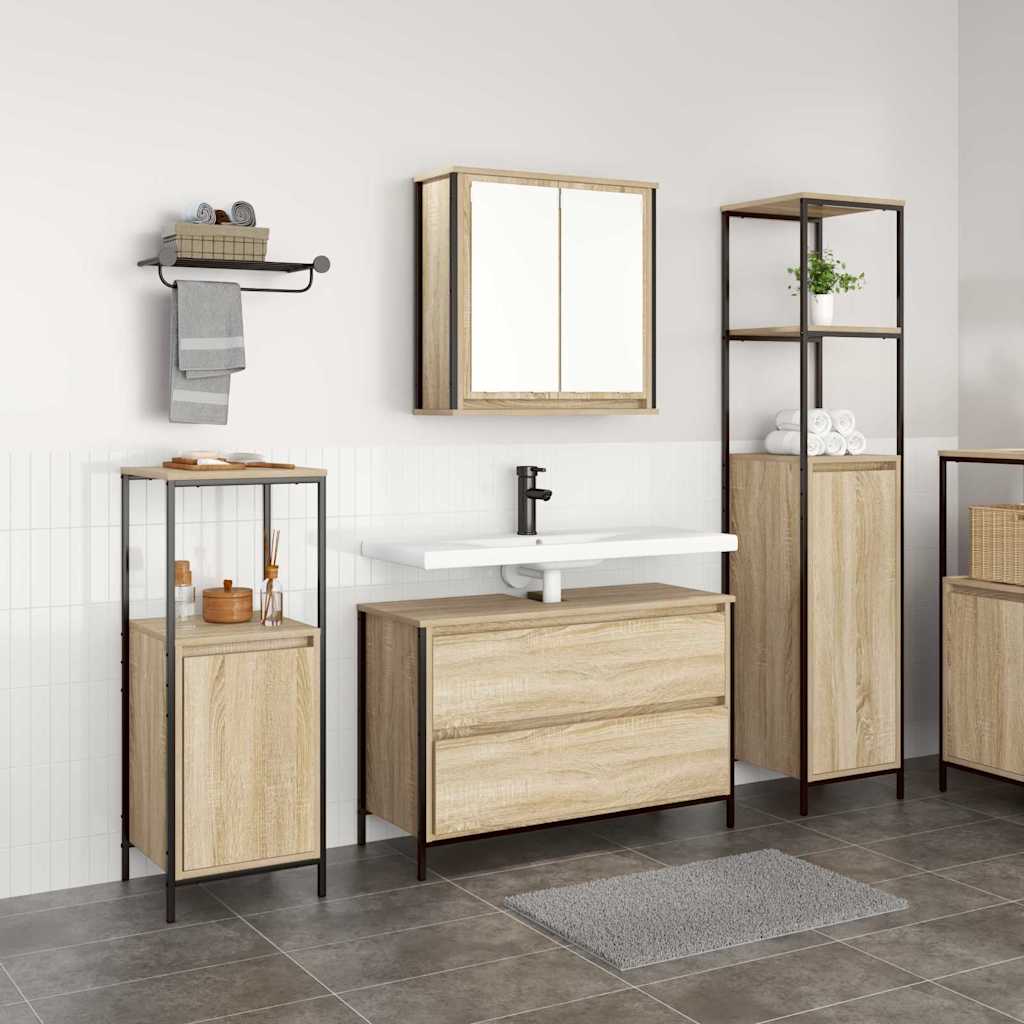 Vannitoa mööbleset 3 tk Sonoma tamm 90 x 34,5 x 60 cm Tehispuit