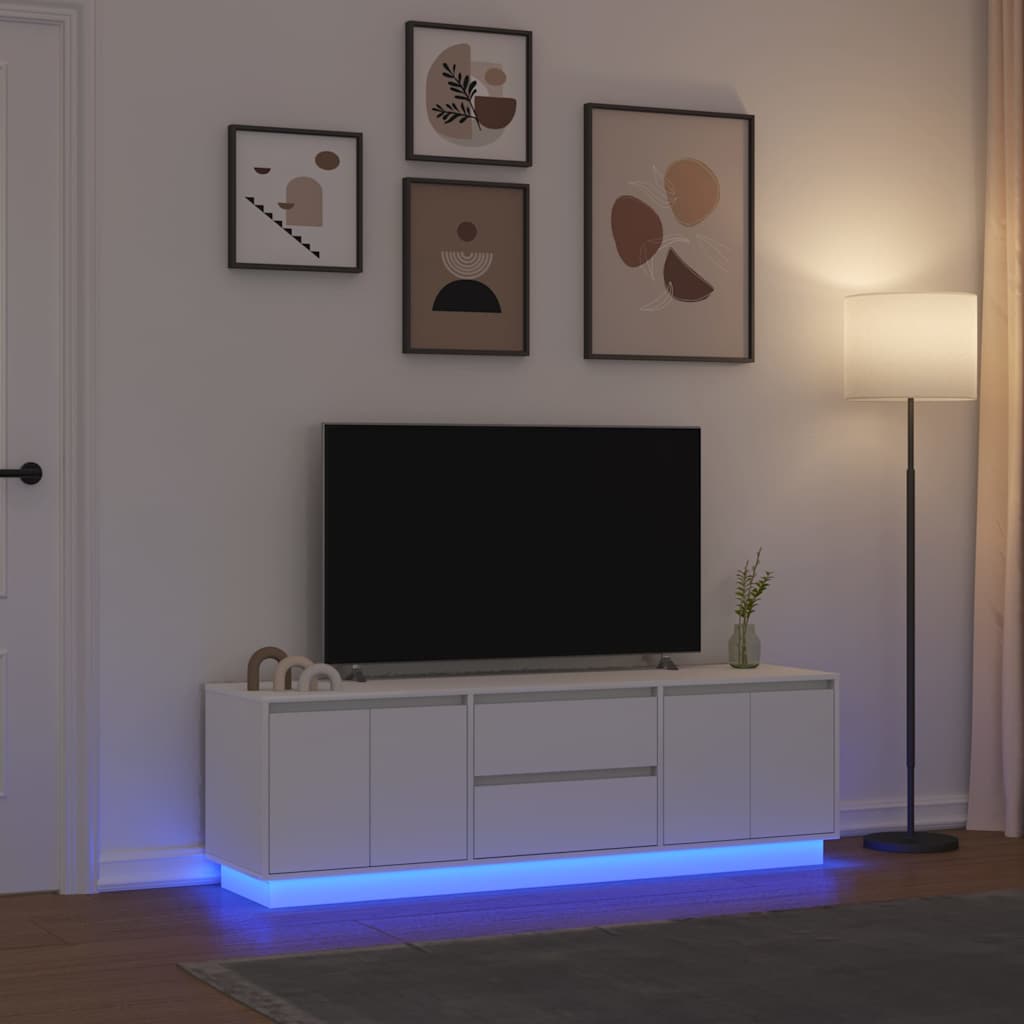LED-tuledega telerikapp, valge, 160,5x41x50 cm