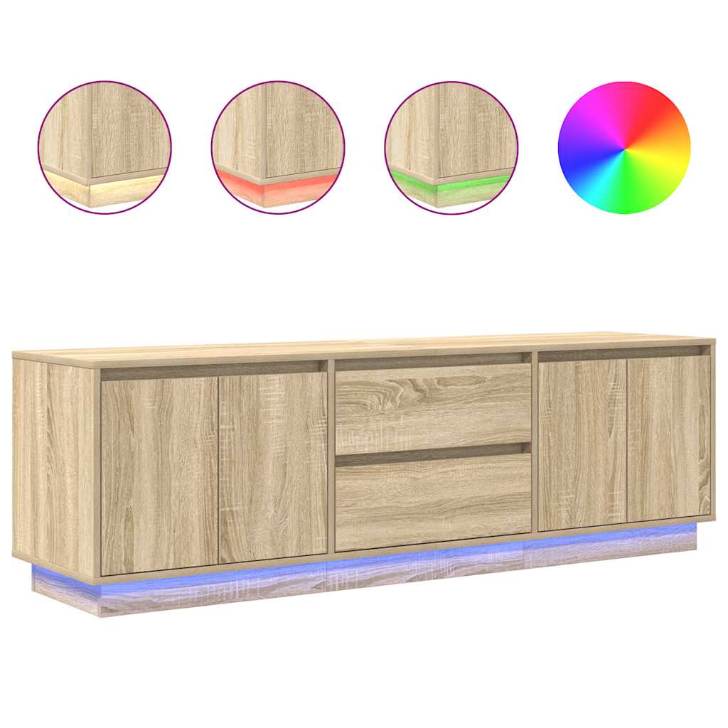 LED-tuledega telerikapp, Sonoma tamm, 160,5x41x50 cm