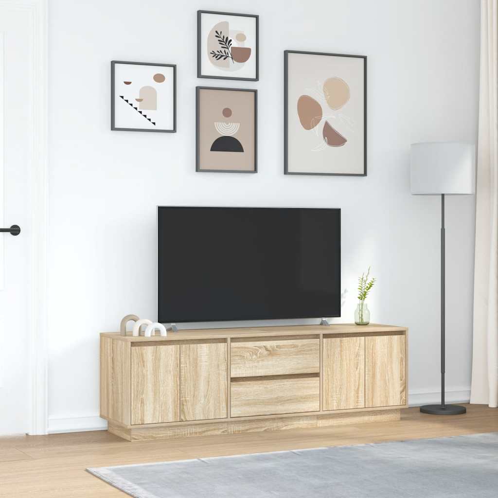 LED-tuledega telerikapp, Sonoma tamm, 160,5x41x50 cm