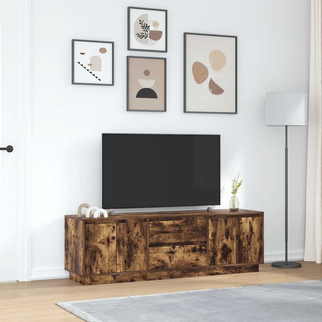 LED-tuledega telerikapp, suitsutatud tamm, 160,5x41x50 cm