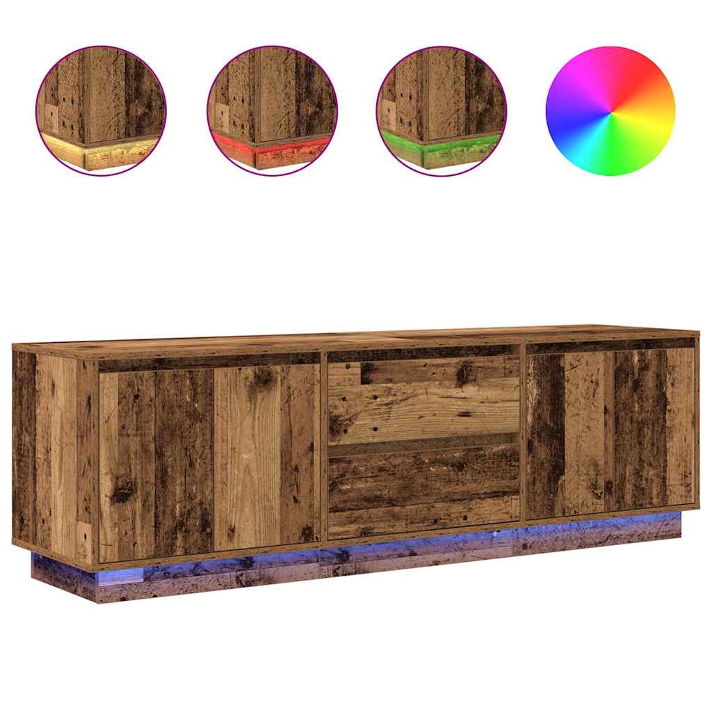 LED-valgustitega telerikapp, vana puit 160,5x41x50 cm