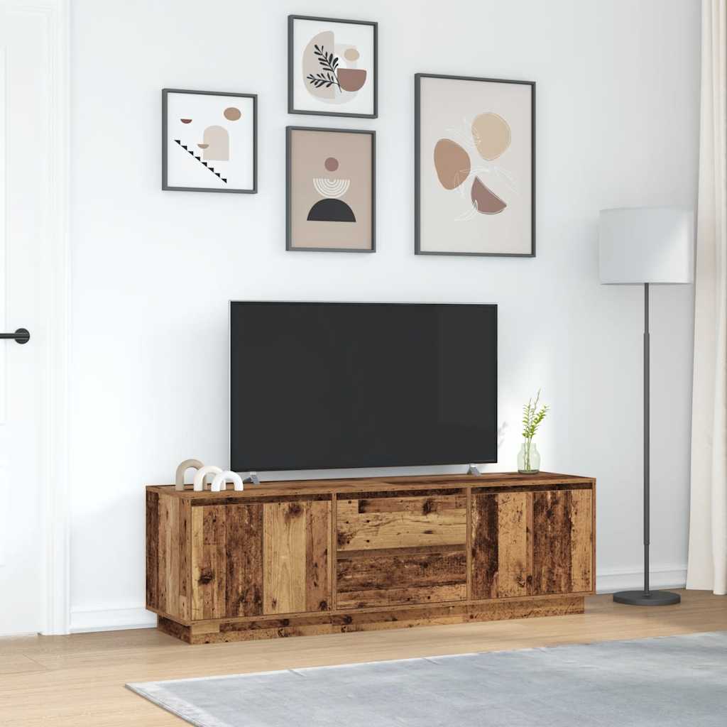 LED-valgustitega telerikapp, vana puit 160,5x41x50 cm