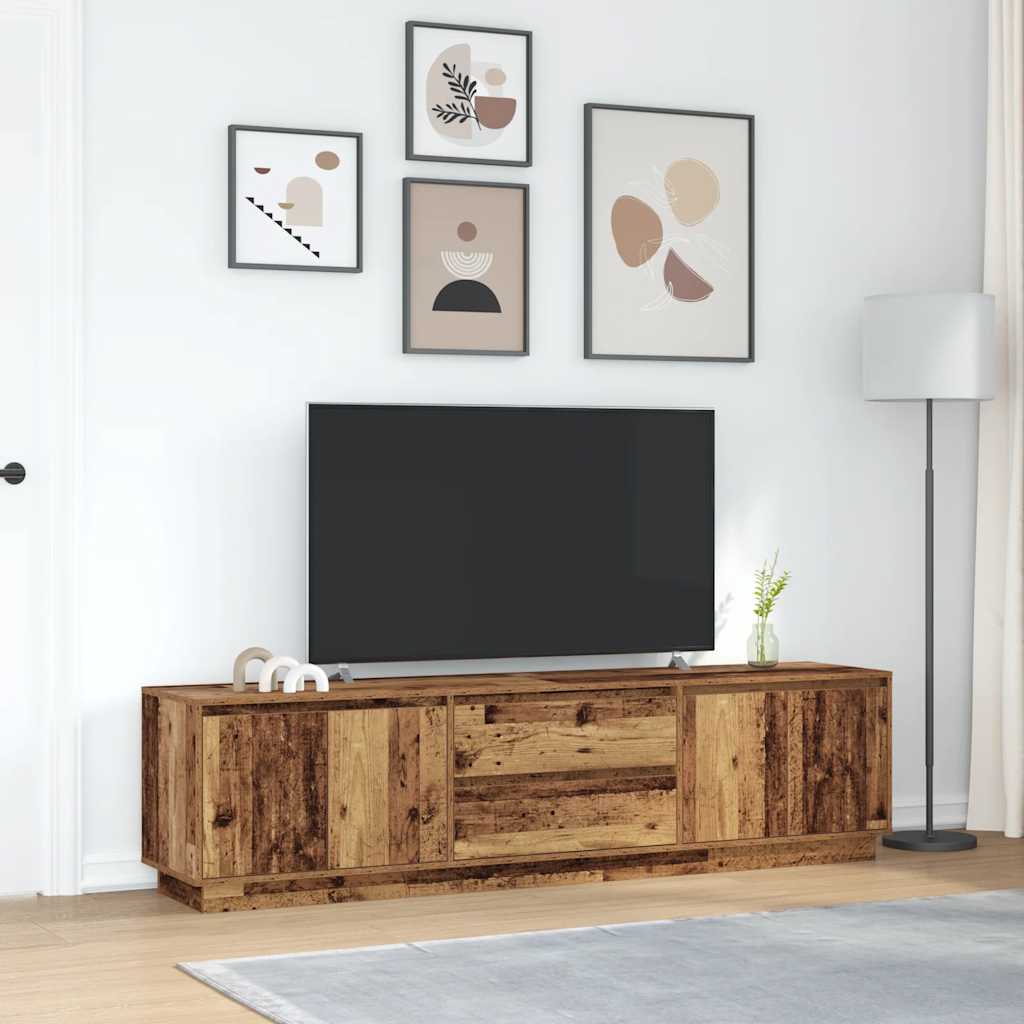 LED-valgustitega telerikapp, vana puit 193,5x41x50 cm