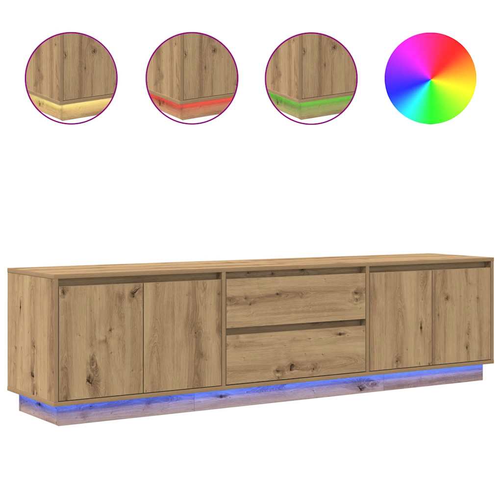 LED-valgustitega telerikapp, artisan tamm 193,5x41x50 cm