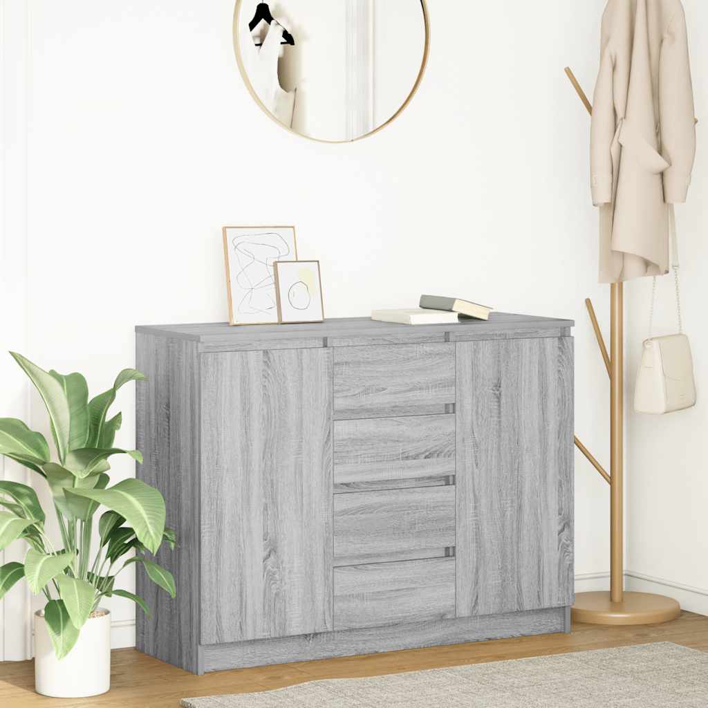 Puhvetkapp sahtlitega hall Sonoma tamm 100,5x35x76 cm tehispuit