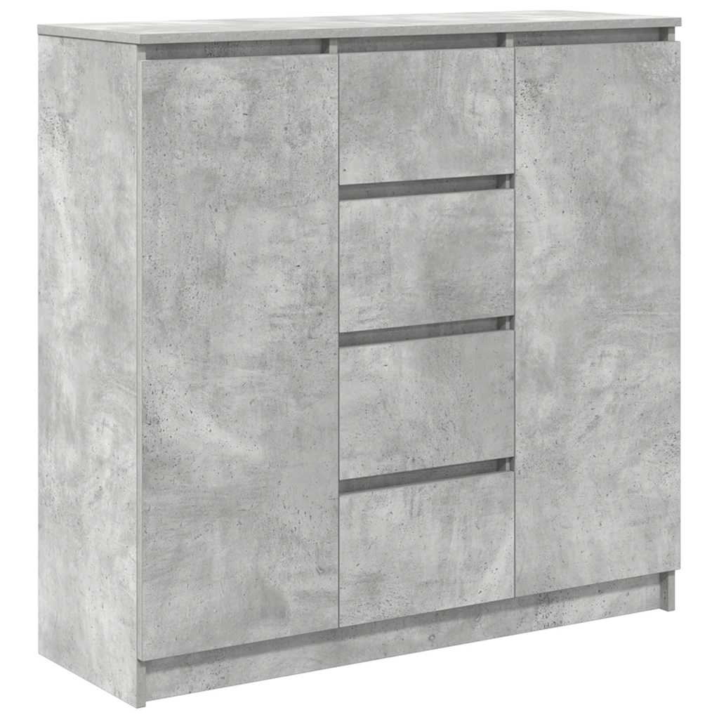 Puhvetkapp sahtlitega, betoonhall, 100,5x35x98,5 cm, tehispuit