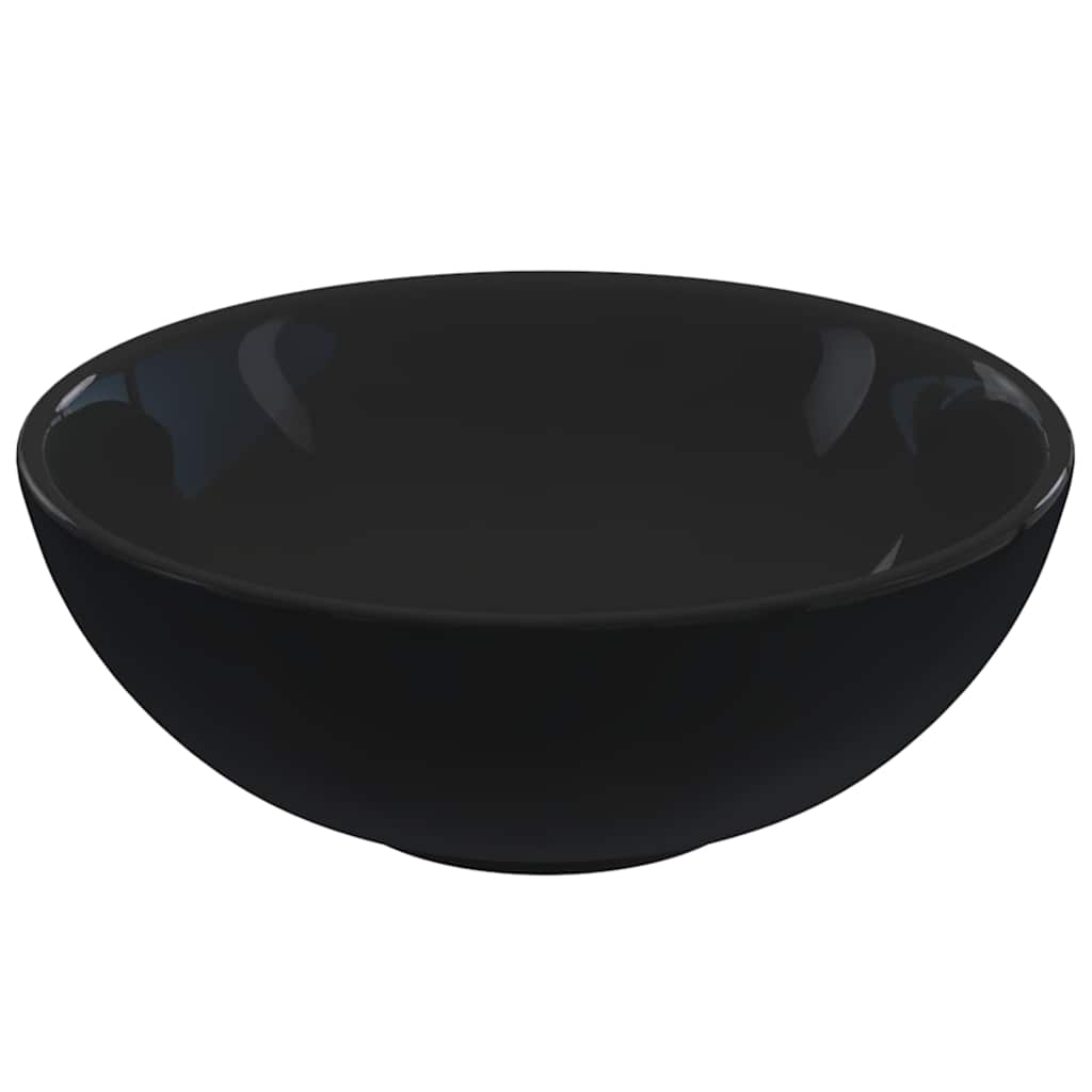 Läikiv must kraanikauss Ø 28 x 10 cm keraamiline