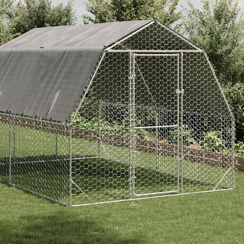 Kanajooks katusega 2,5x4x2,25 m tsingitud teras