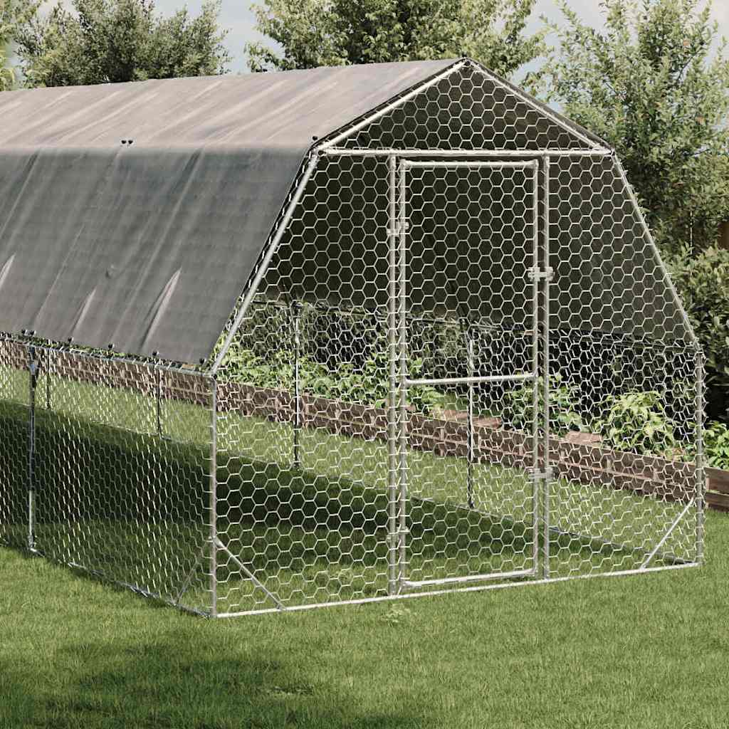 Kanajooks katusega 2,5x8x2,25 m tsingitud teras
