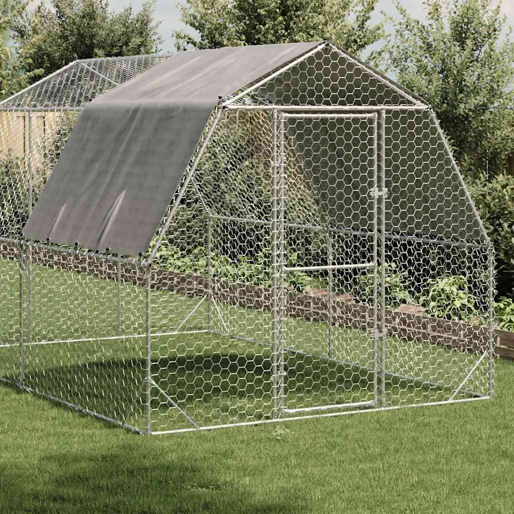 Kanajooks katusega 2,5x4x2,25 m tsingitud teras