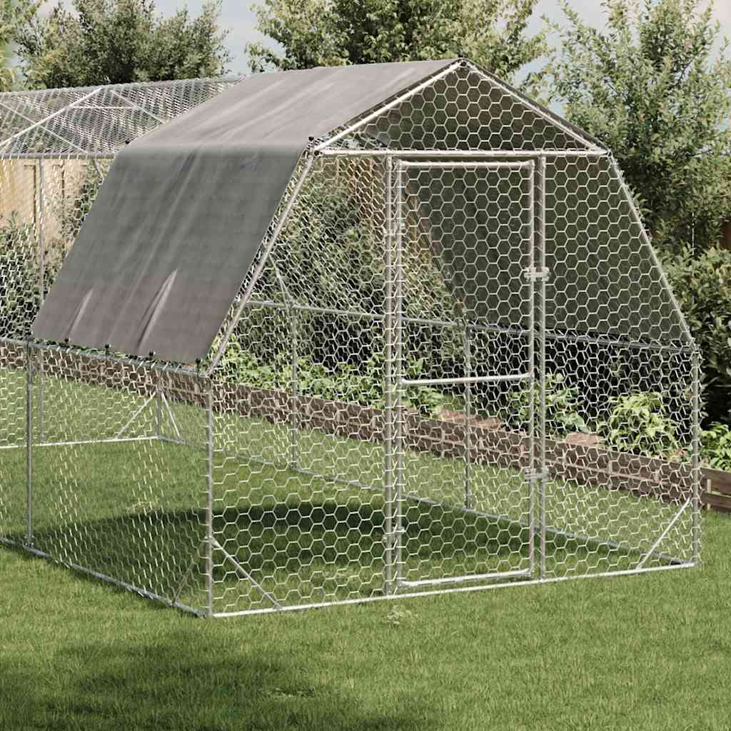 Kanajooks katusega 2,5x6x2,25 m tsingitud teras