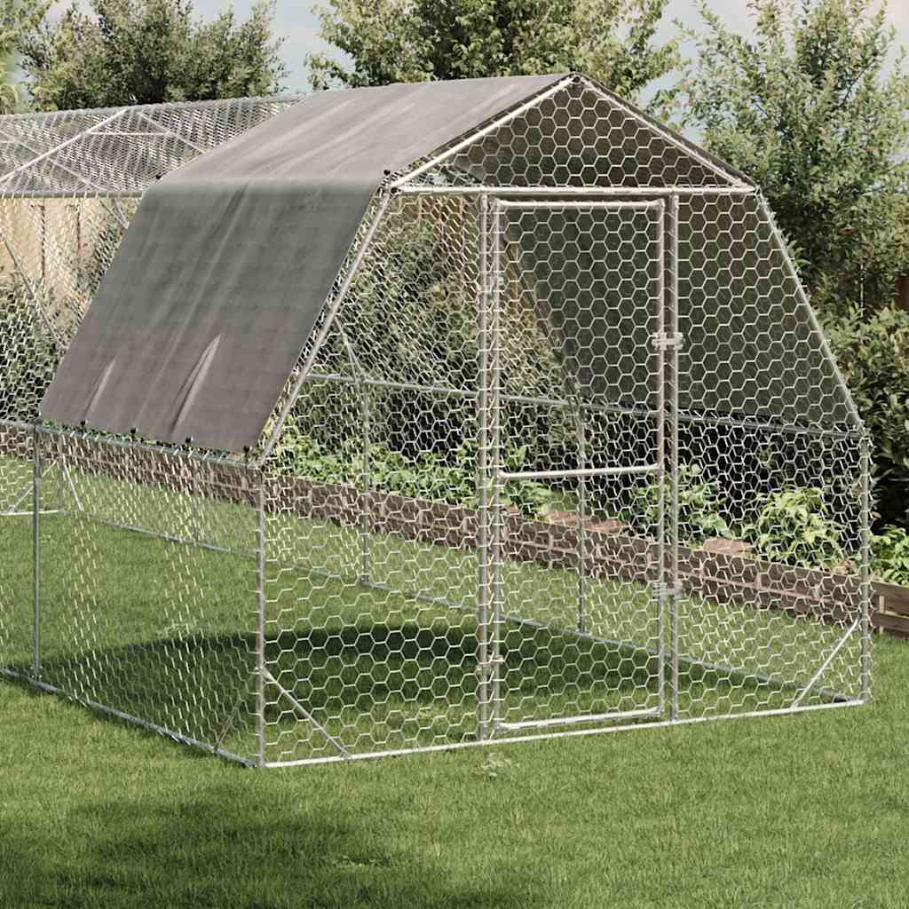 Kanajooks katusega 2,5x8x2,25 m tsingitud teras