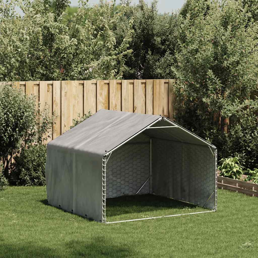 Õue koerakuut katusega 2 x 2 x 1,5 m, tsingitud terasest