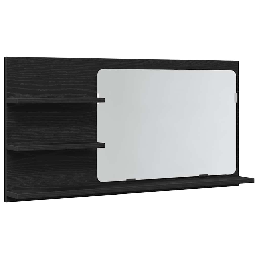Vannitoa peegelkapp, must tamm, 90 x 11 x 45 cm, töödeldud puit